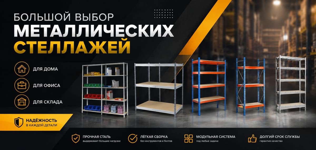 Стеллажи металлические - большой выбор стеллажей для дома, офиса, склада
