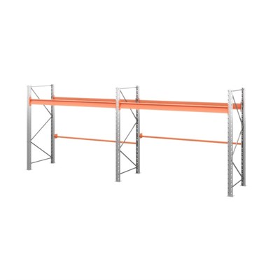 Две секции стеллажа металлического паллетного 2000х2700х1100 мм (85.1.5). Ярусы: пол+1 - фото 64133