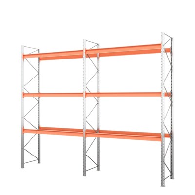 Две секции стеллажа металлического паллетного 5000х2700х1100 мм (85.1.5). Ярусы: пол+3 - фото 64159