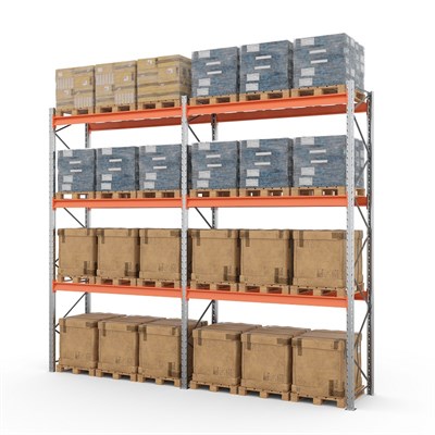 Две секции стеллажа металлического паллетного 5000х2700х1100 мм (100.1.5). Ярусы: пол+3 - фото 64316