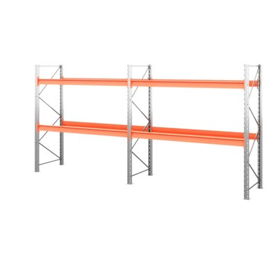 Две секции стеллажа металлического паллетного 2500х1800х1100 мм (100.1.5). Ярусы: пол+2 - фото 64344