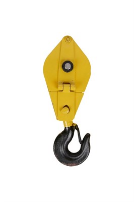 Блок монтажный однорольный с  крюком TOR 1 т с откидной щекой (K)#