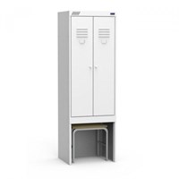 Металлический шкаф для одежды модульный сборный с нишей для выдвижной скамьи Металл-Завод ШРК 22-600 ВСК