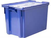 Ящик п/э 600х400х400 мороз. сплошной, с крышкой, Safe PRO цв. синий (605-1 SP м)