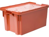Ящик п/э 600х400х300 мороз. сплошной, с крышкой, Safe PRO цв. оранжевый (601-1 SP м)