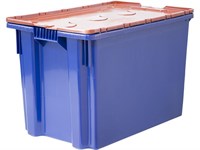 Ящик п/э 600х400х400 Safe PRO сплошной, цв. синий с оранжевой крышкой (605-1 SP)