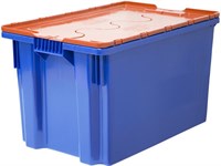 Ящик п/э 600х400х350 сплошной, Safe PRO цв. синий с оранжевой крышкой (603-1 SP)