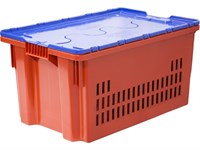 Ящик п/э 600х400х300 дно сплошное, стенки перфорированные, с синей крышкой, Safe PRO цв. красный (602-1 SP)