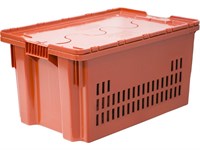 Ящик п/э 600х400х300 мороз. дно сплошное, стенки перфорированные, с крышкой, Safe PRO  цв. оранжевый (602-1 SP м)