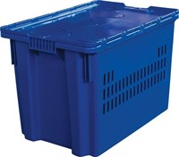Ящик п/э 600х400х400 мороз. дно сплошное, стенки перфорированные, с крышкой цв. синий (606-1 м)