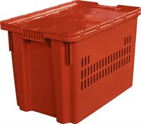Ящик п/э 600х400х400 мороз. дно сплошное, стенки перфорированные, с крышкой цв. оранжевый (606-1 м)