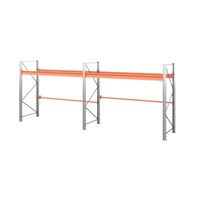 Две секции стеллажа металлического паллетного 2000х2700х1100 мм (85.1.5). Ярусы: пол+1