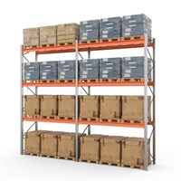 Две секции стеллажа металлического паллетного 5000х2700х1100 мм (100.1.5). Ярусы: пол+3