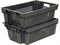 Ящик п/э 600х400х200 1,5кг. дно сплошное, стенки перфорированные цв. чёрный (102-1) - фото 42792