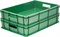 Ящик п/э 600х400х120 мороз. сплошной, с ручками цв. зелёный (704.03.01 м) - фото 43397
