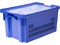 Ящик п/э 600х400х300 мороз. дно сплошное, стенки перфорированные, с крышкой, Safe PRO  цв. синий (602-1 SP м) - фото 43547