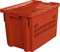 Ящик п/э 600х400х400 мороз. дно сплошное, стенки перфорированные, с крышкой цв. оранжевый (606-1 м) - фото 43840
