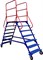 Передвижная мобильная лестница с двумя лестничными маршами ЛР 6.2 (6 ступеней 2 марша) 160-чр - фото 45038